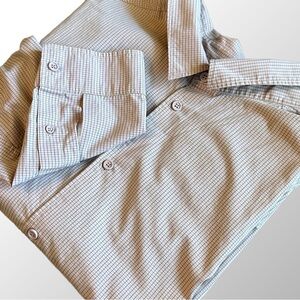 COS‎ Shirt Men's XXL (EUR) Pink & Greenish Gray Plaid Button Down Long Sleeve